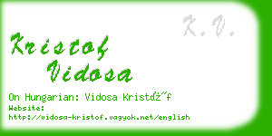 kristof vidosa business card